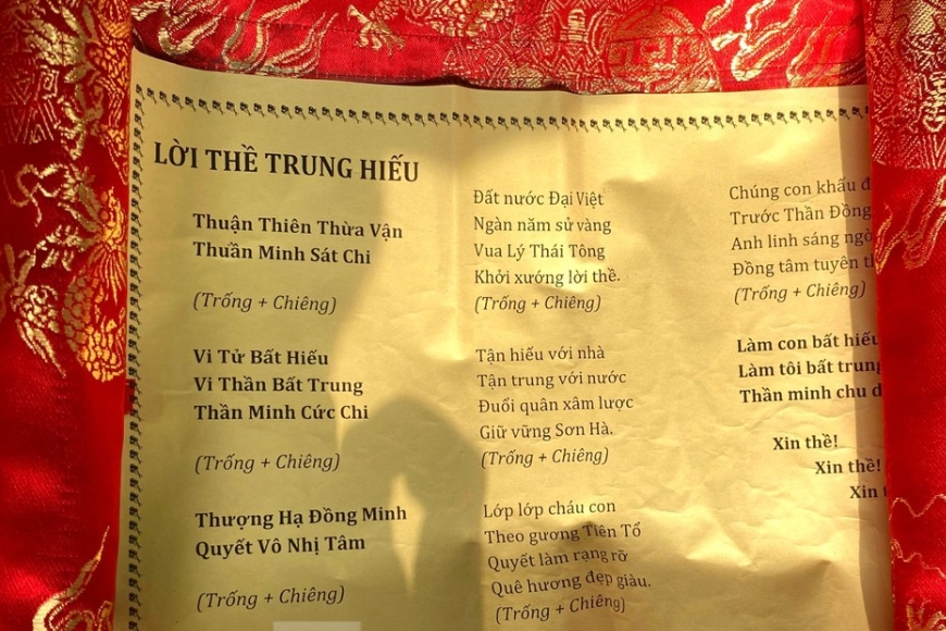 Hội thề Trung Hiếu thể hiện lòng trung hiếu với nước, với dân: Sưu tầm