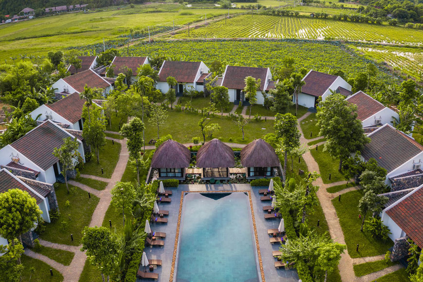 Resort Aravinda đẹp và thanh bình đến nao lòng. Ảnh: Sưu tầm 