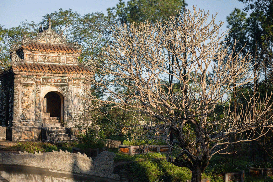 Không gian xanh mát xung quanh lăng Đồng Khánh. Ảnh: sưu tầm