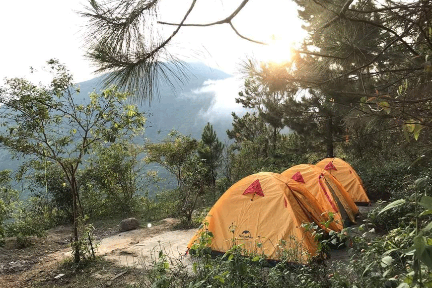 Camping giữa thiên nhiên núi rừng. Ảnh: sưu tầm