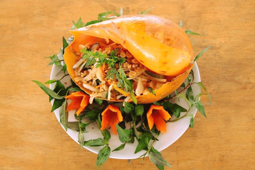 Gỏi ốc giác độc đáo. Ảnh: sưu tầm