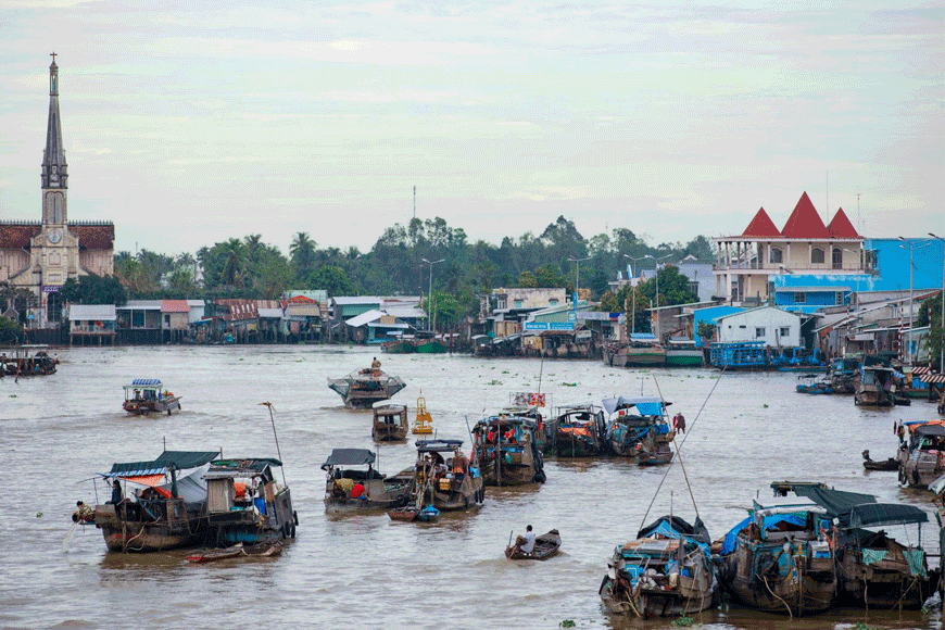 Sự hình thành chợ nổi. Ảnh: sưu tầm