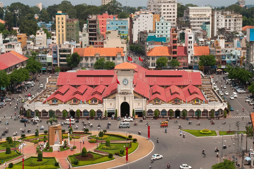 Chợ Bến Thành nổi tiếng. Ảnh: sưu tầm