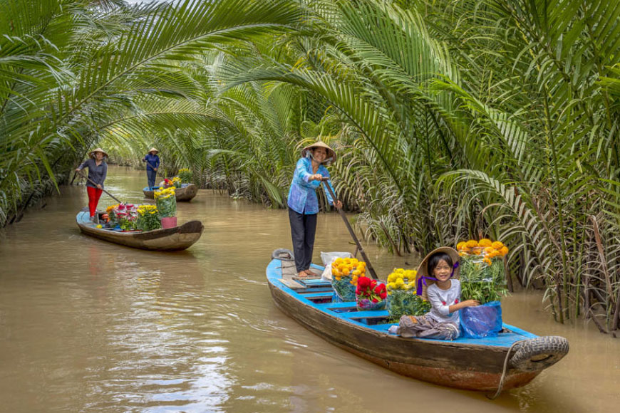 Chợ nổi Tân Phong. Ảnh: Sưu tầm 