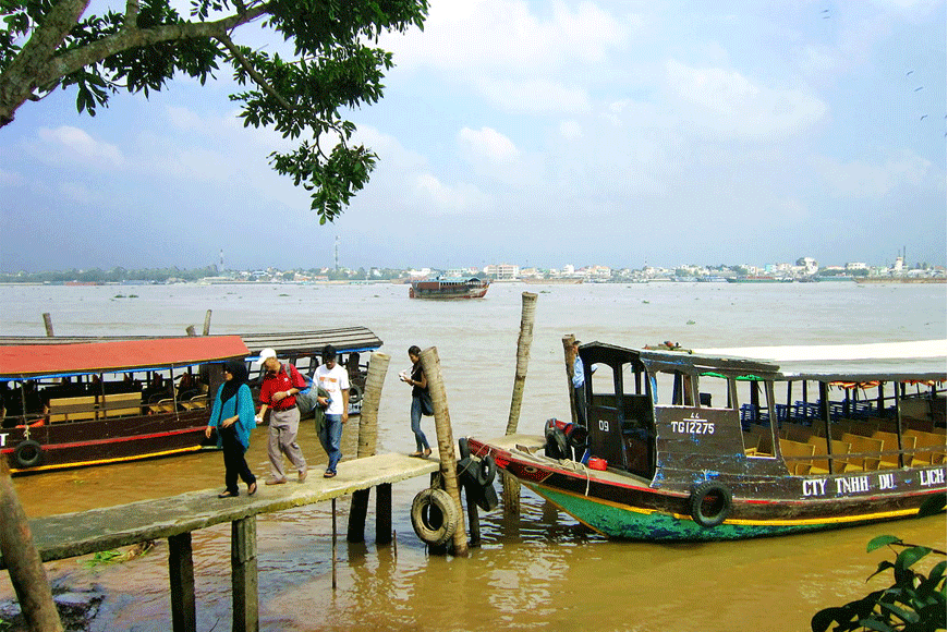 Phương tiện di chuyển phổ biến tại Cù lao. Ảnh: sưu tầm