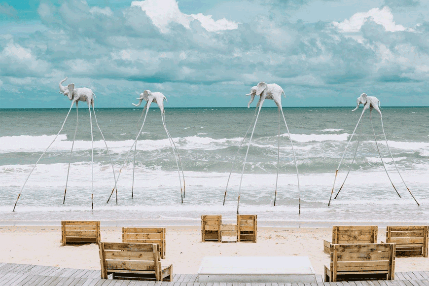 Nét đẹp nghệ thuật tại bãi biển Sunset Sanato. Ảnh: sưu tầm