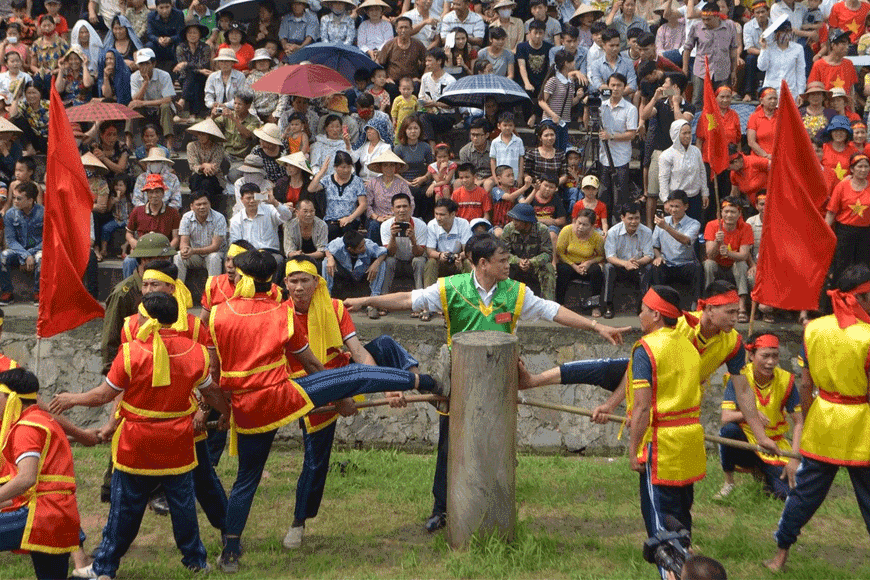 Tổng quan về trò chơi kéo co truyền thống. Ảnh: sưu tầm