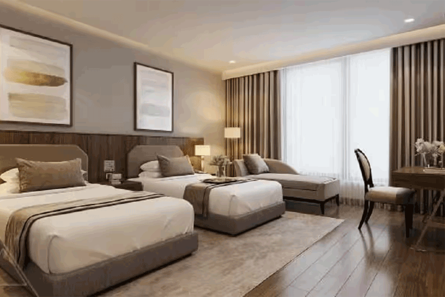 Phòng nghỉ hiện đại tại Quỳnh Trang. Ảnh: sưu tầm