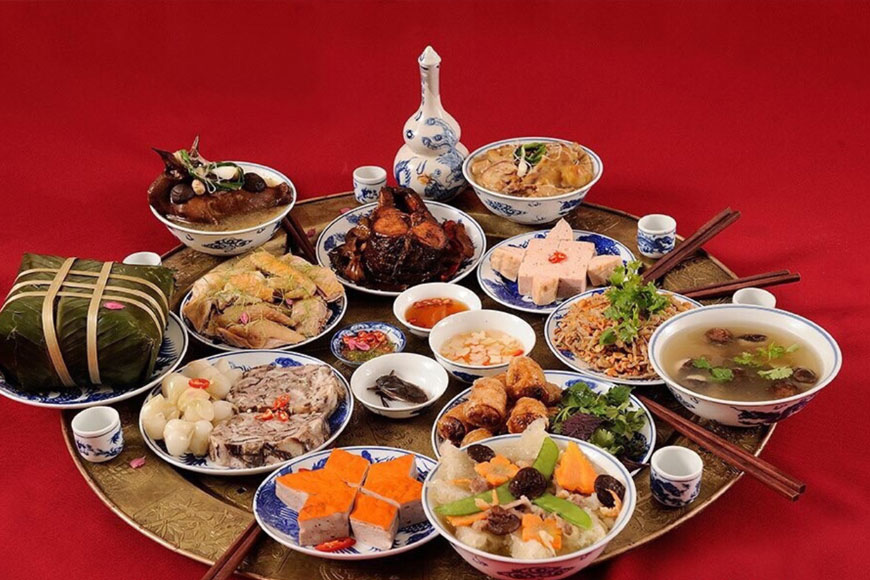 Mâm cỗ Tết. Ảnh: Sưu tầm 