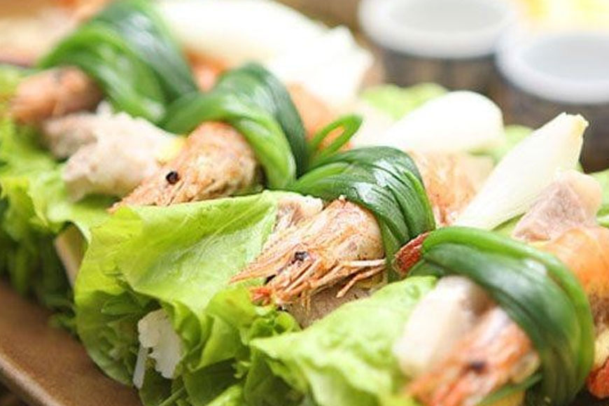Món cuốn tôm hành thơm ngon khó cưỡng. Ảnh: Sưu tầm