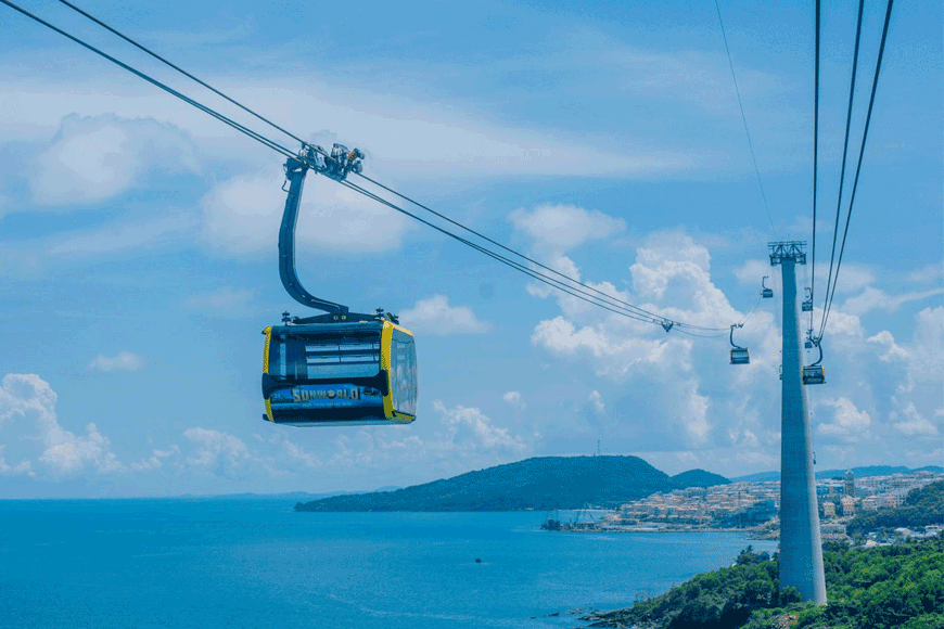 Trải nghiệm cáp treo Hòn Thơm thú vị vô cùng. Ảnh: sưu tầm