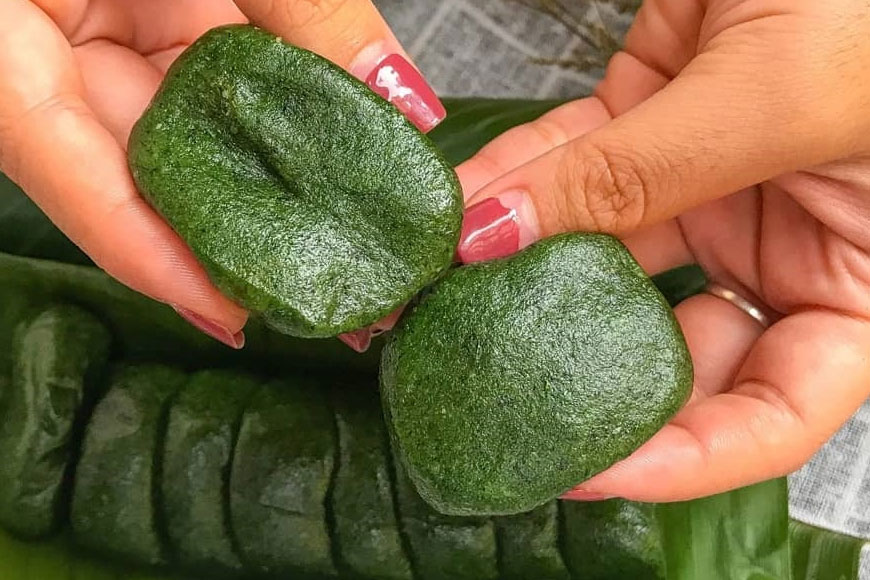 Cách làm bánh ngải. Ảnh: Sưu tầm