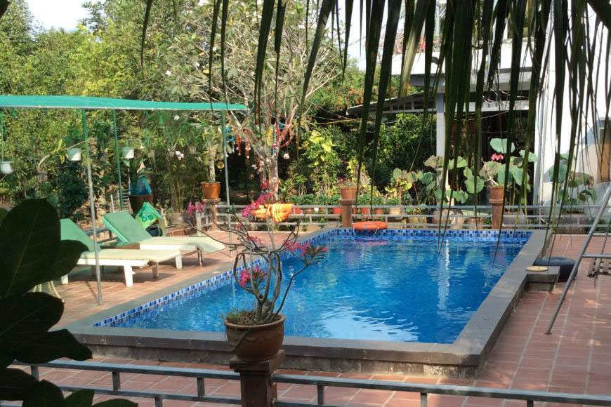 Khuôn viên đẹp của homestay. Ảnh: Sưu tầm 